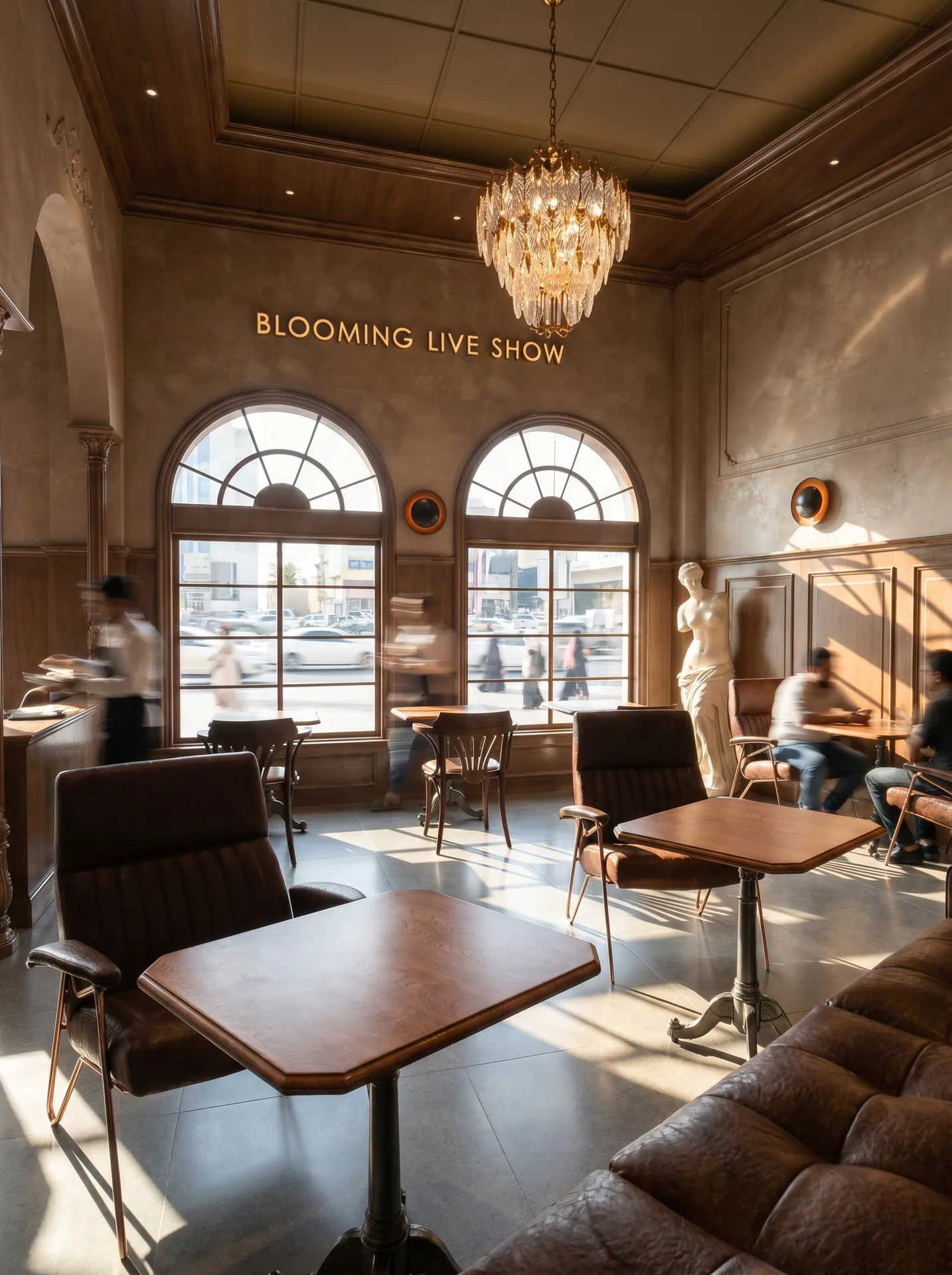 Retro light luxury compound coffee space project image